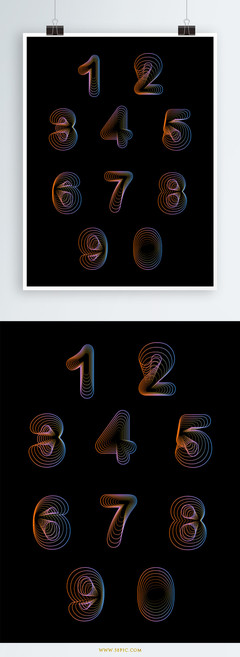 数字艺术新潮 镭射渐变倒计时字体设计元素全解析
